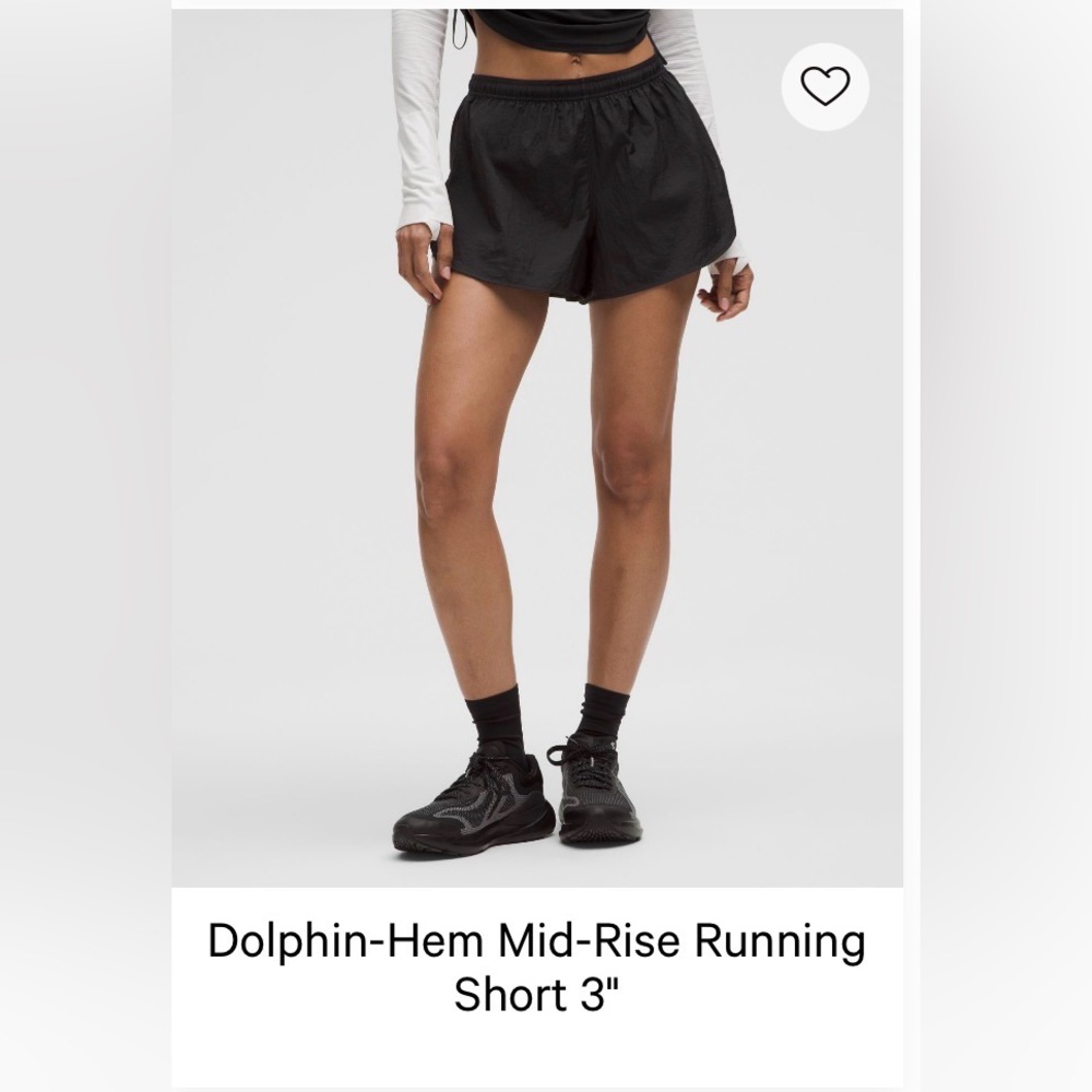 lululemon athletica Black Dolphin-Hem Running Shorts